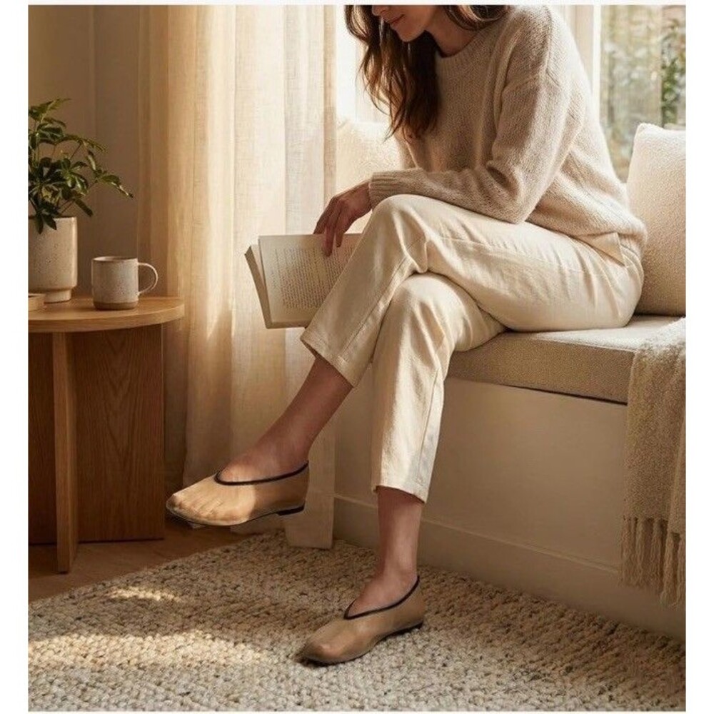 Mesh Ballet Flats for Women Round Toe Slip On Ballerina Mary Jane Shoes Size 8.5 - Picture 6 of 10